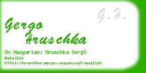 gergo hruschka business card