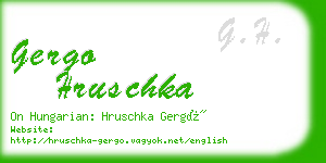 gergo hruschka business card